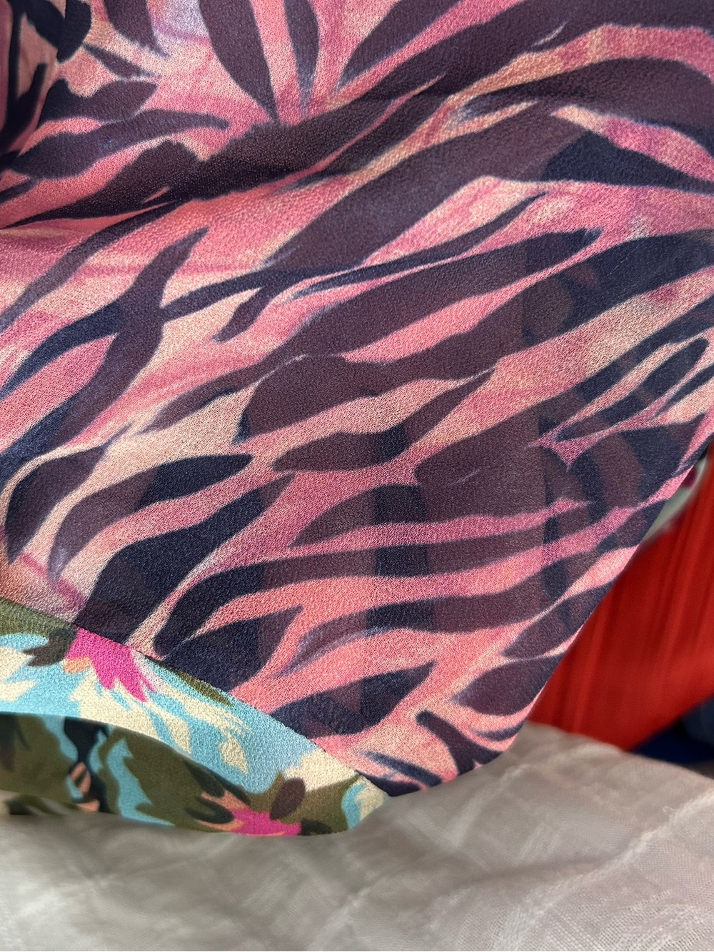 Soft Surroundings Multicolor Floral & Zebra Print Button-Front Maxi Dress - Picture 8 of 9